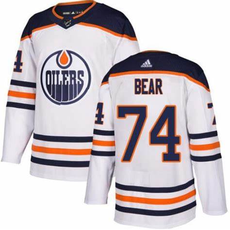 Men's Edmonton Oilers #74 Ethan Bear adidas Away White Jersey